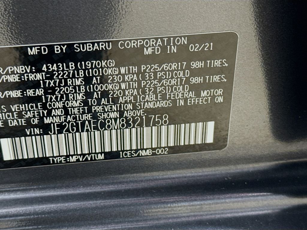 Used 2021 Magnetite Gray Metallic Subaru Premium image 28