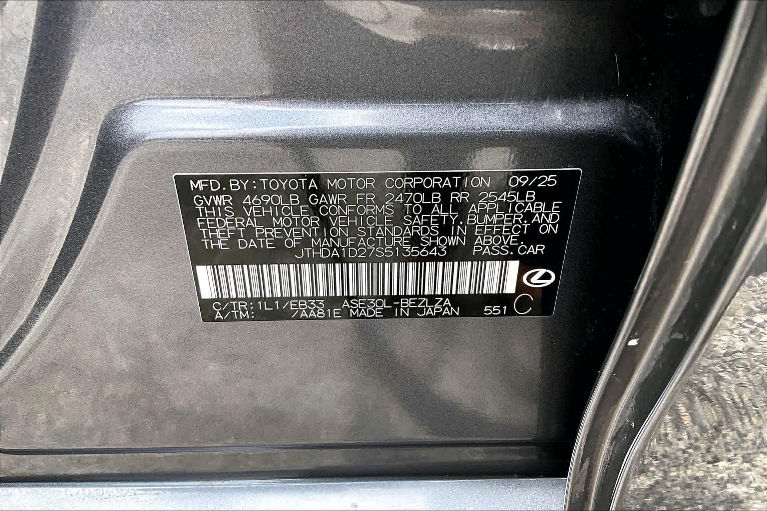Used 2025 Cloudburst Gray Lexus  image 35