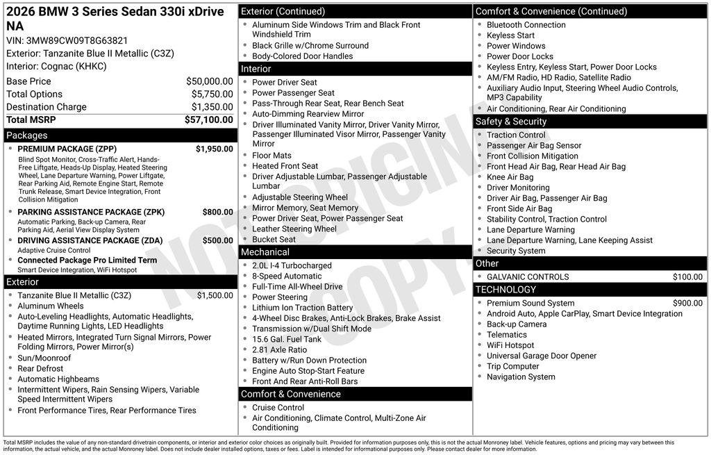 New 2026 Tanzanite Blue II Metallic BMW 330i xDrive image 2