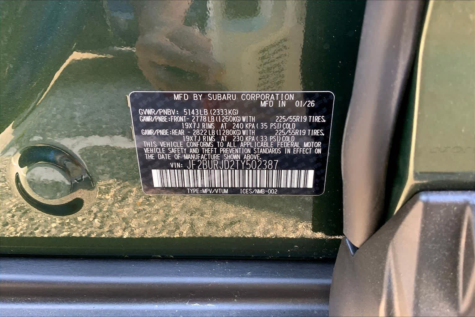 New 2026 DEEP EMERALD GREEN PEARL Subaru Touring XT image 17