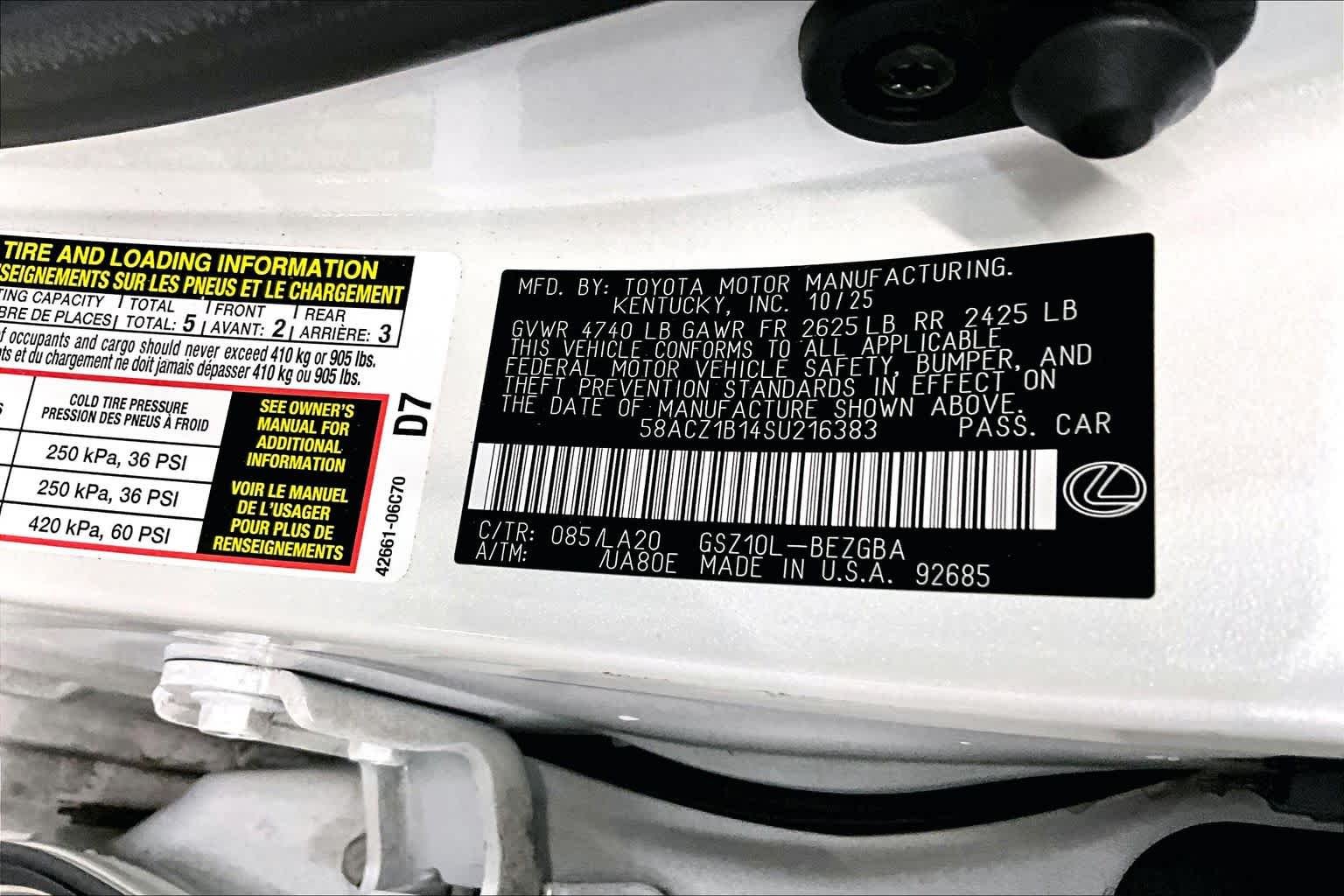 Certified Used 2025 Eminent White Pearl Lexus  image 36