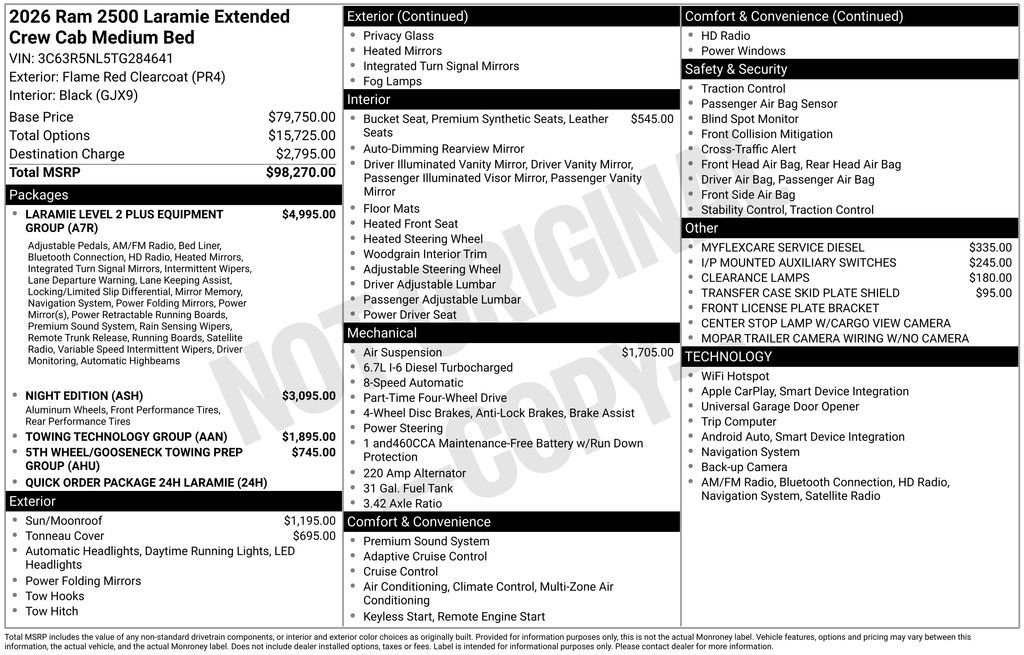 New 2026 Flame Red Clear-Coat Exterior Paint RAM Laramie image 32