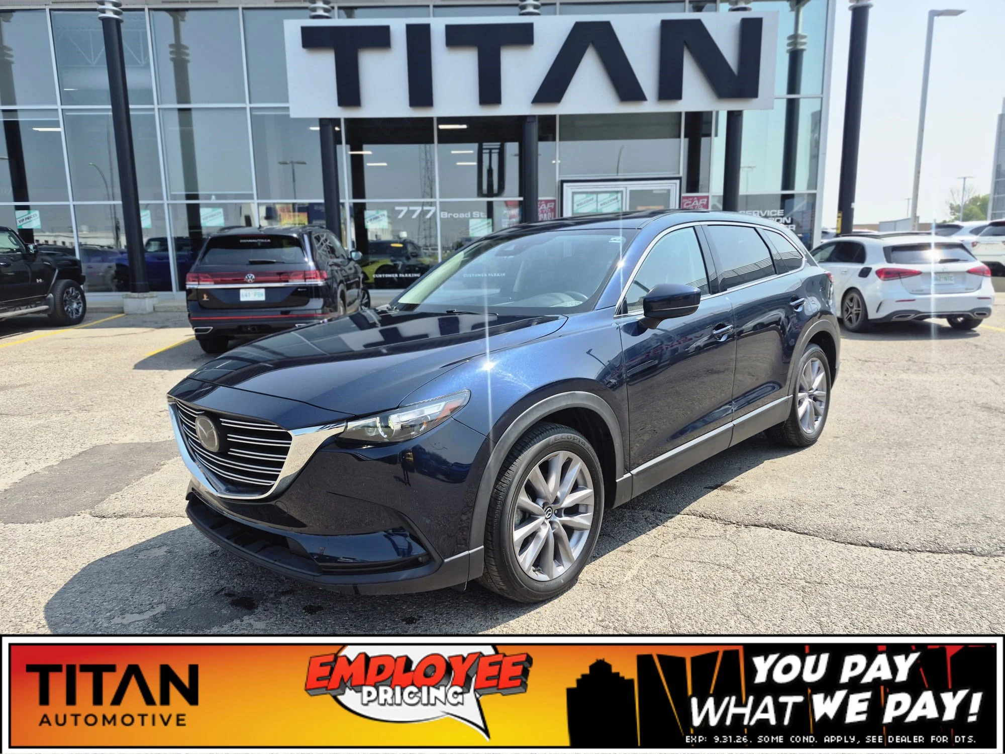 Certified Used 2023 Deep Crystal Blue Mica Mazda GS-L AWD*7 Pass | Adaptive Cruise | Htd Leather | Sunroof | Htd Wheel | Lane Keep Assist | Park Asst image 1