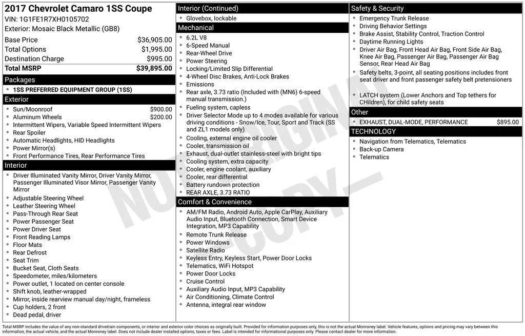 Used 2017 Black Chevrolet SS image 2