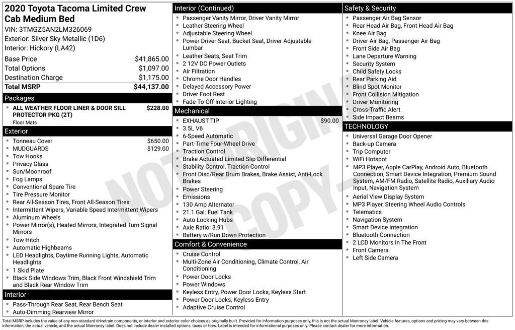 Used 2020 Silver Toyota Limited image 6