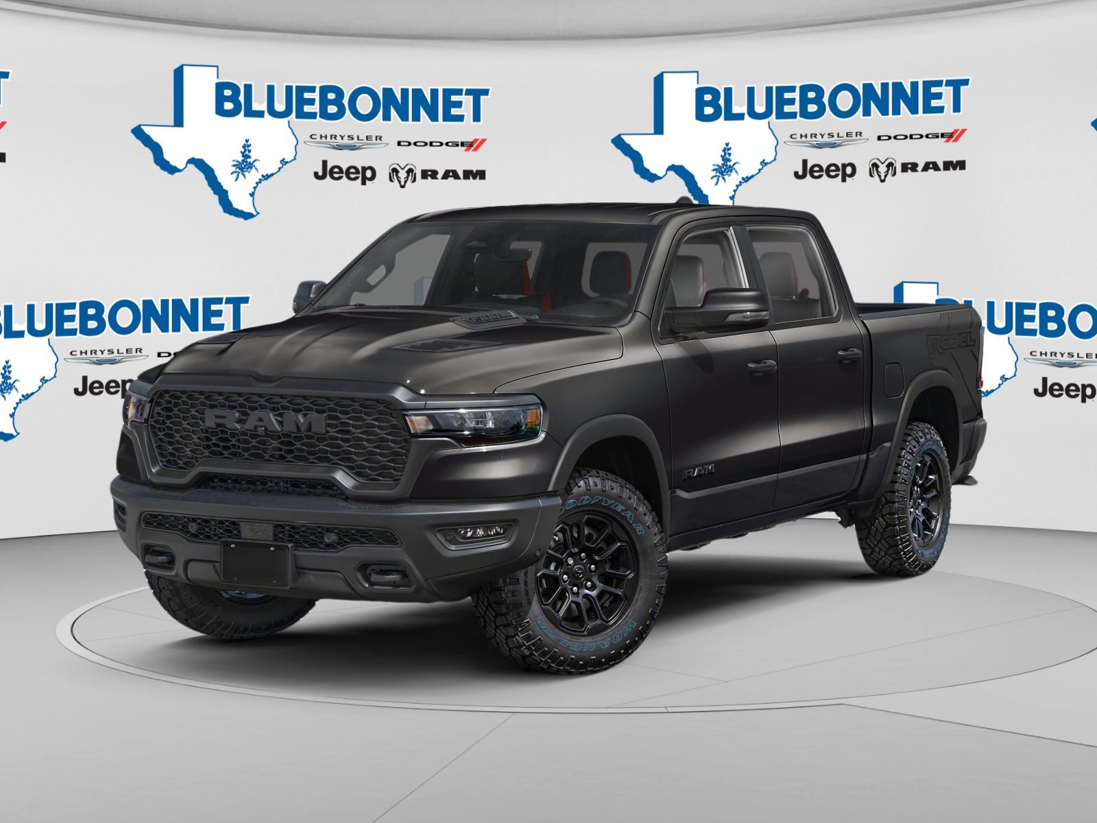 New 2026 Diamond Black Crystal Pearl-Coat Exterior Paint RAM Rebel image 1