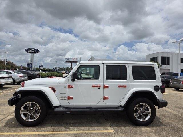 Used 2021 Bright White Clearcoat Jeep Unlimited Sahara image 2