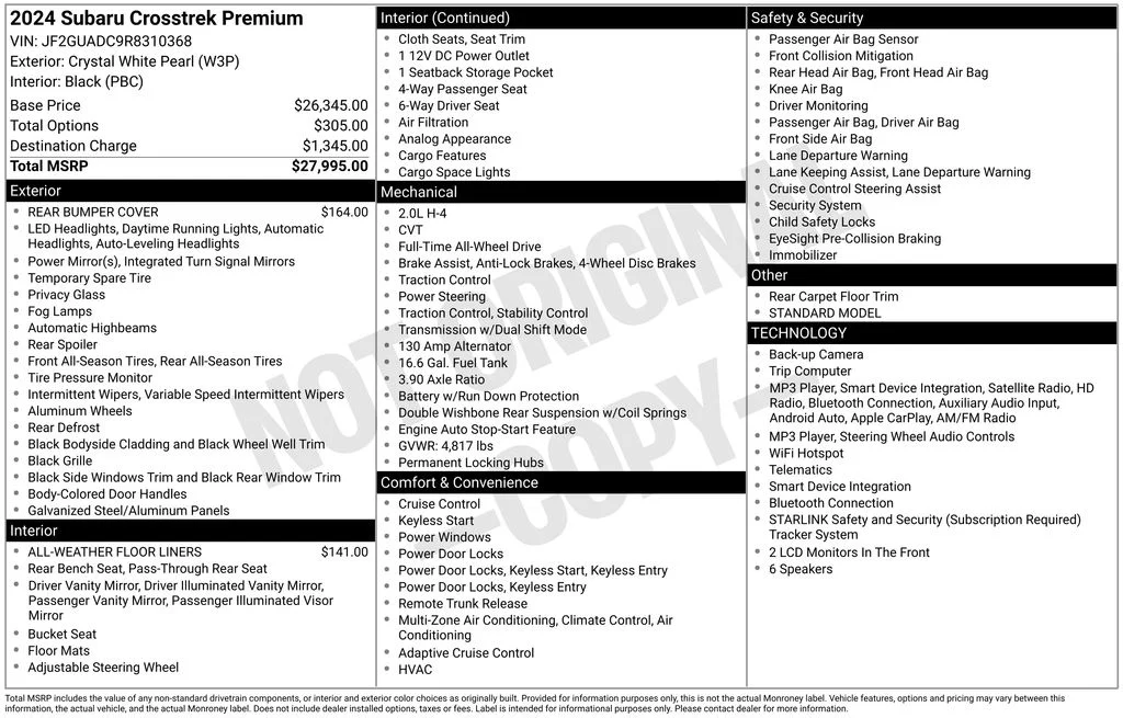 Certified Used 2024 White Subaru Premium image 41