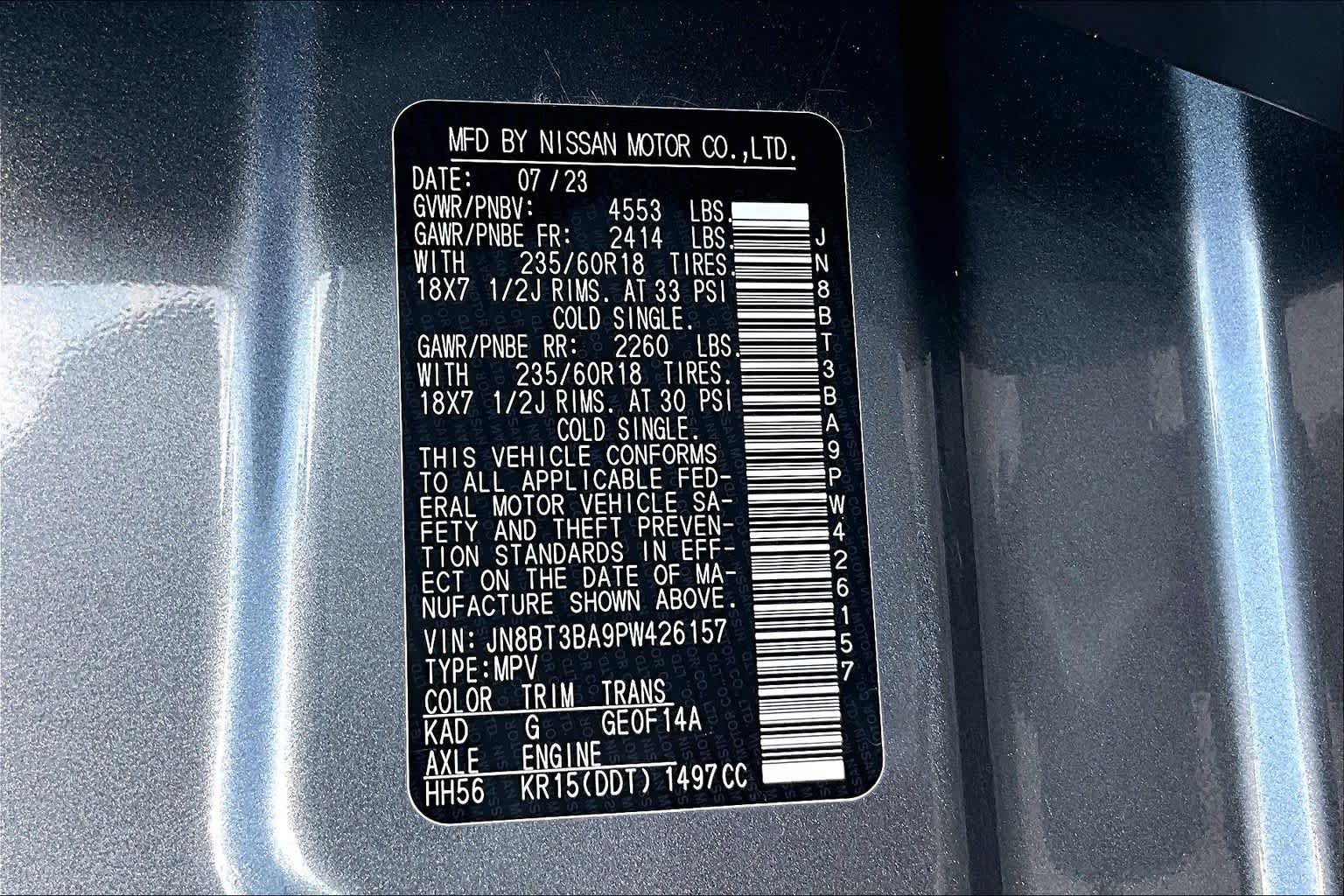 Used 2023 Gun Metallic Nissan SV image 34