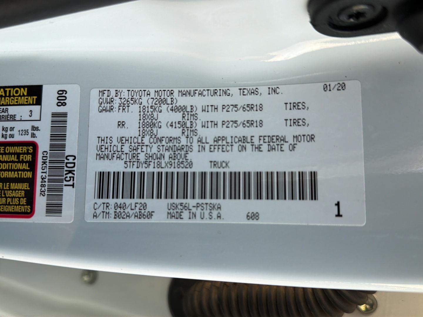 Certified Used 2020 Super White Toyota TRD Pro image 44