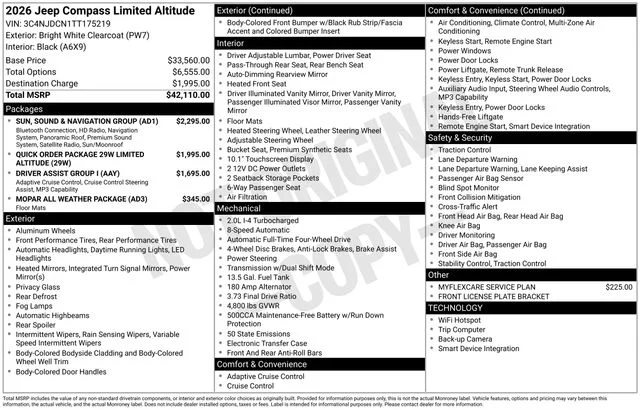 New 2026 Bright White Clear-Coat Exterior Paint Jeep Limited image 33