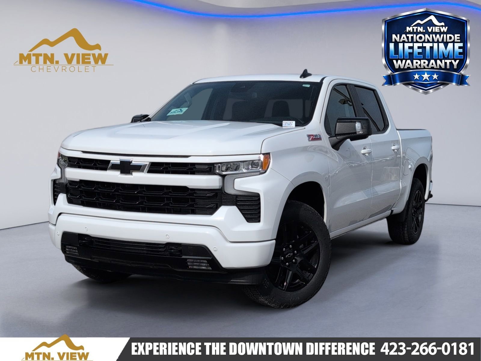 Summit White 2026 Chevrolet Silverado 1500 RST Crew Cab 4WD Pickup Truck Four-Wheel Drive