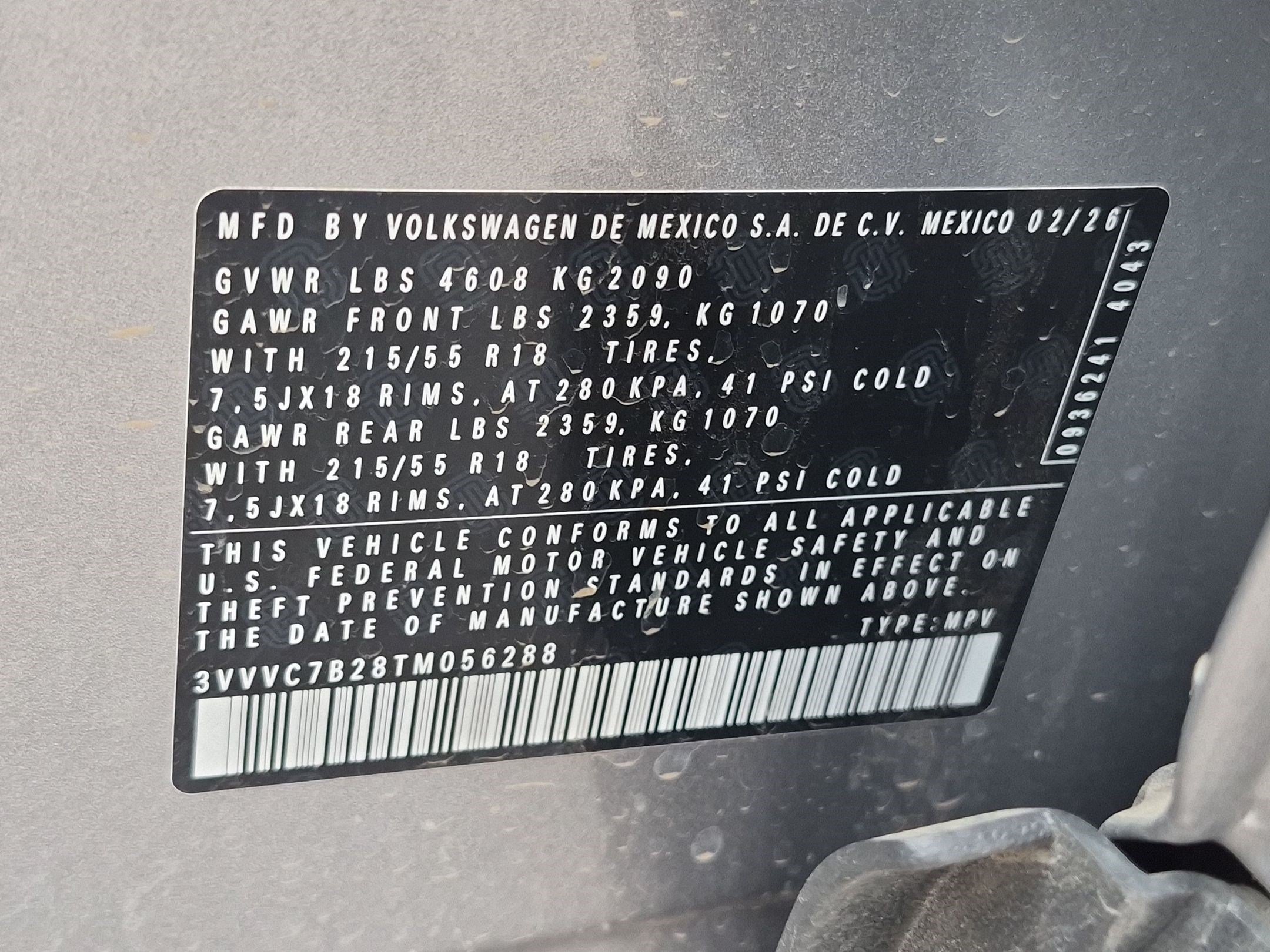 New 2026 Pyrite Silver Metallic Volkswagen SE image 16