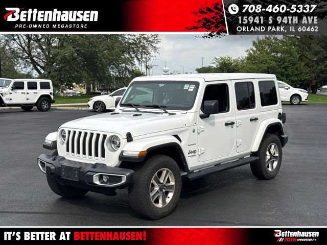 Certified Used 2022 White Jeep Unlimited Sahara image 1