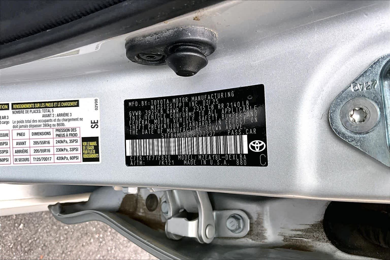 Used 2025 Classic Silver Metallic Toyota LE image 34