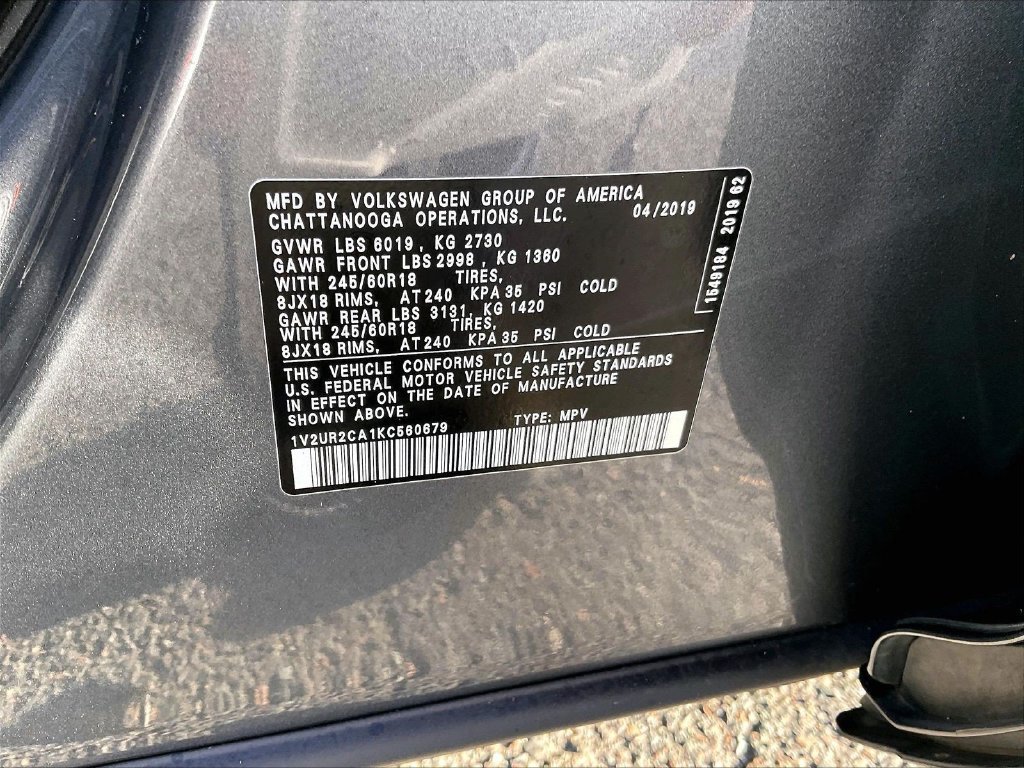 Used 2019 Gray Volkswagen 3.6L V6 SE image 35