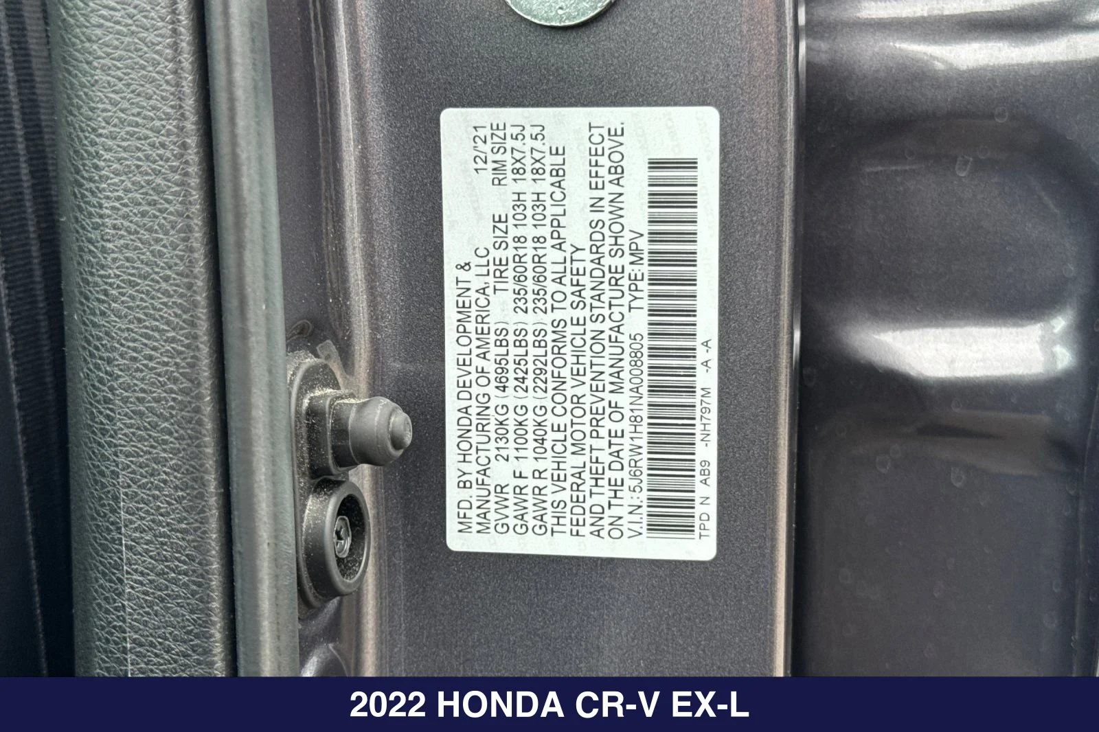 Used 2022 Modern Steel Metallic Honda EX-L Certified Pre-Owned image 32