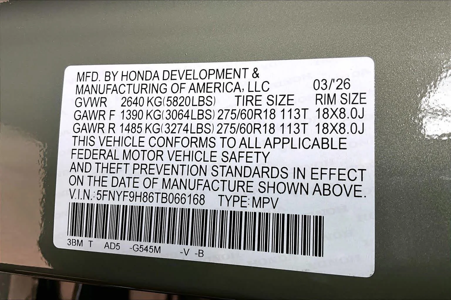 Used 2026 Ash Green Metallic Honda TrailSport Elite image 20