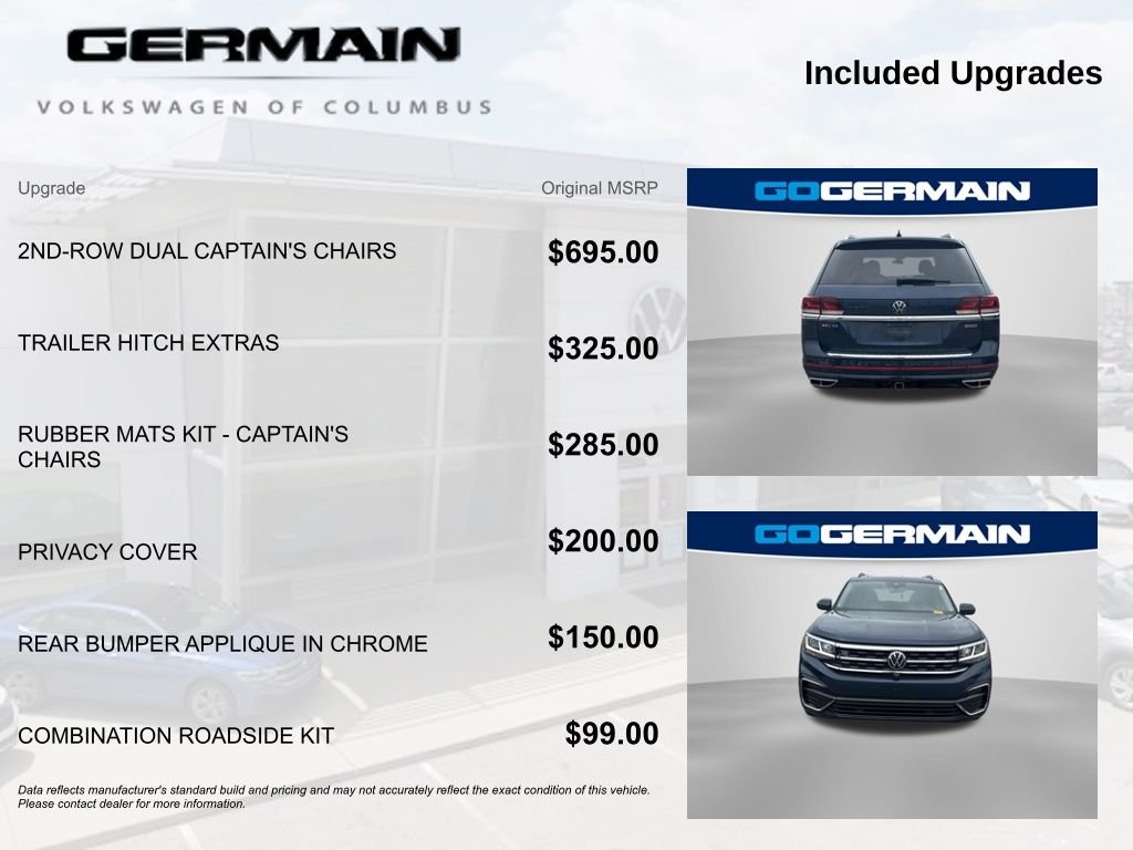Used 2021 Blue Metallic Volkswagen 3.6L V6 SEL Premium R-Line image 9