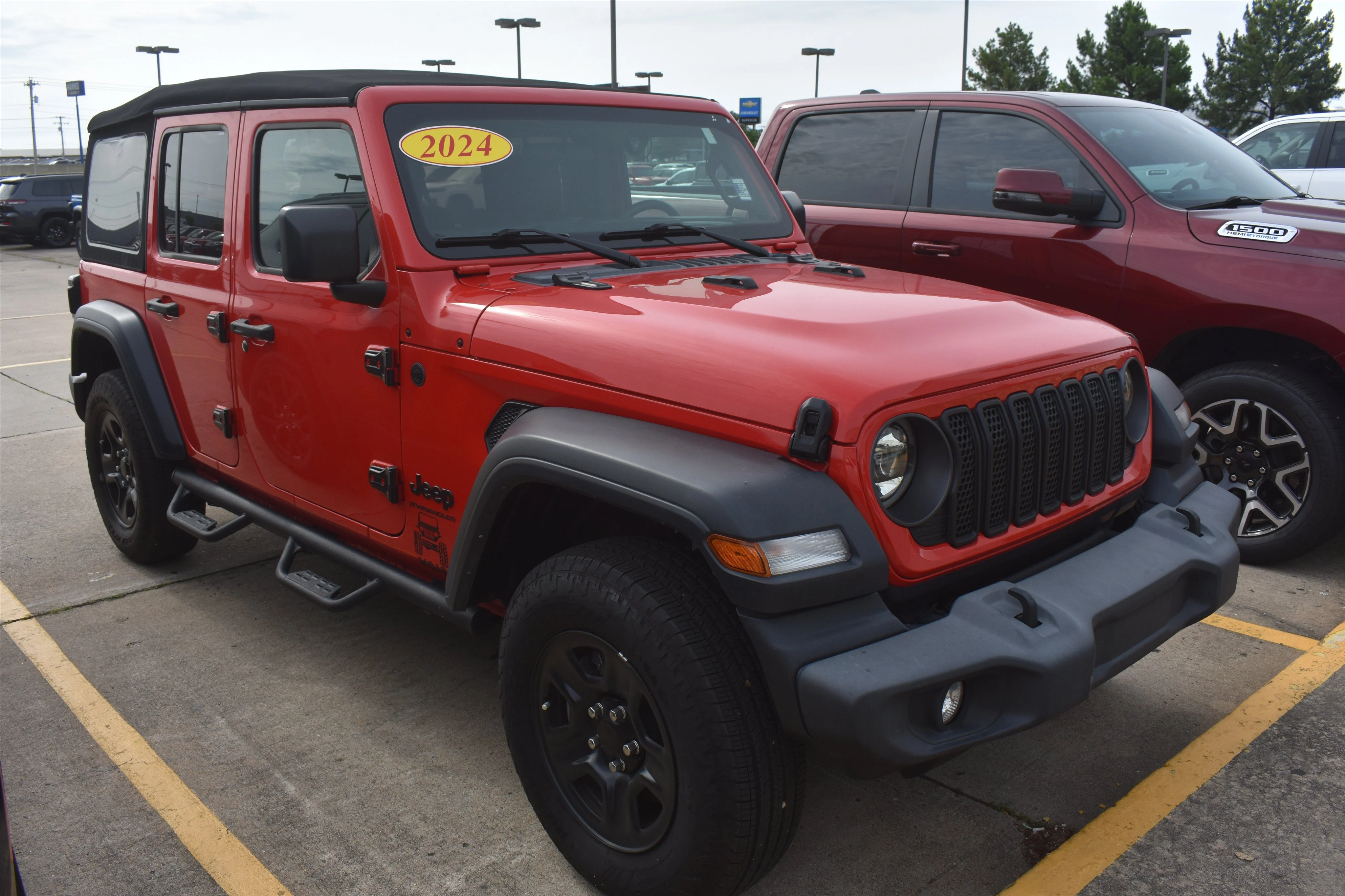 Used 2024 Firecracker Red Clearcoat Jeep Sport image 3