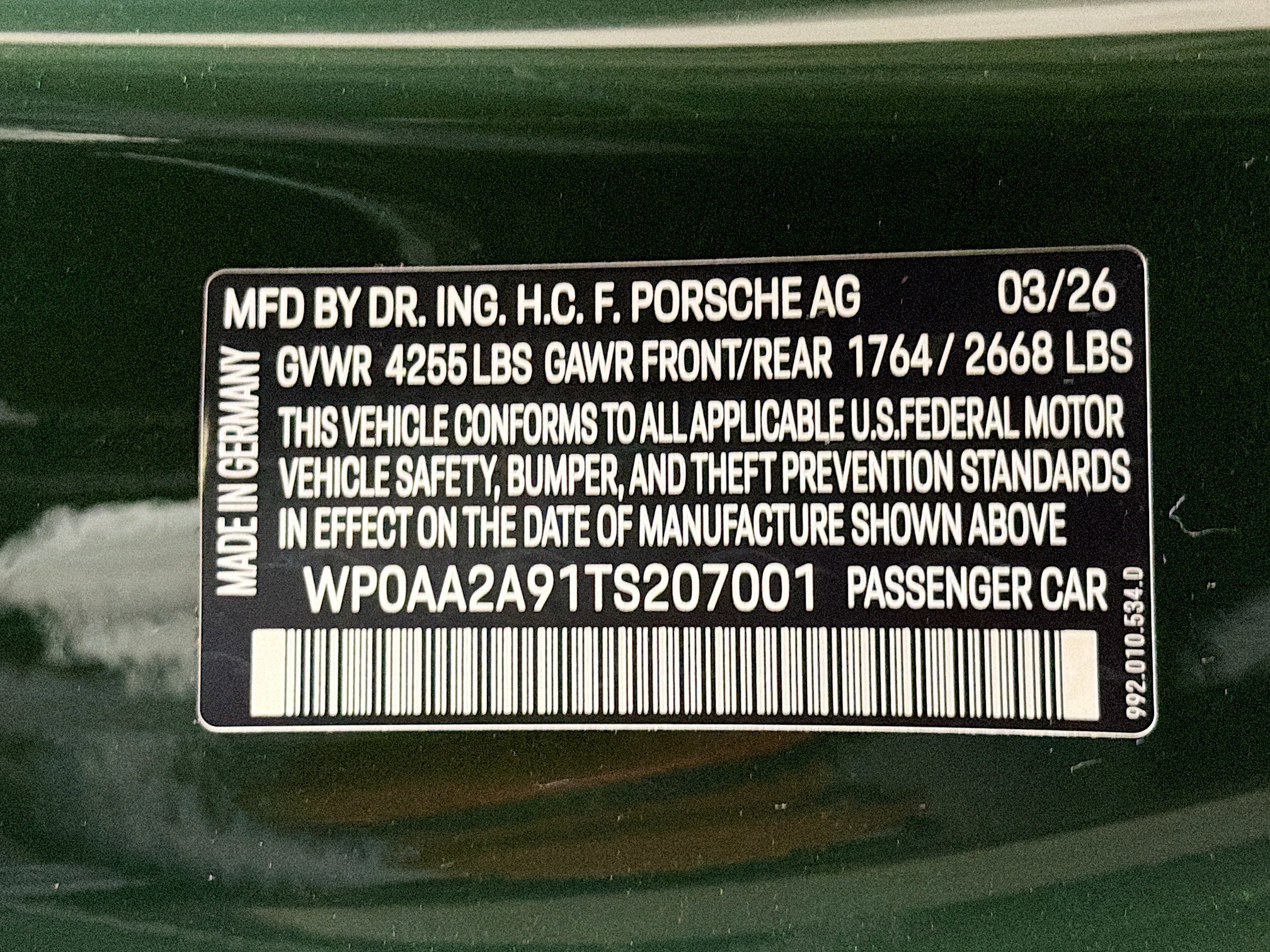 Certified Used 2026 Oak Green Metallic Neo Porsche Carrera T image 39
