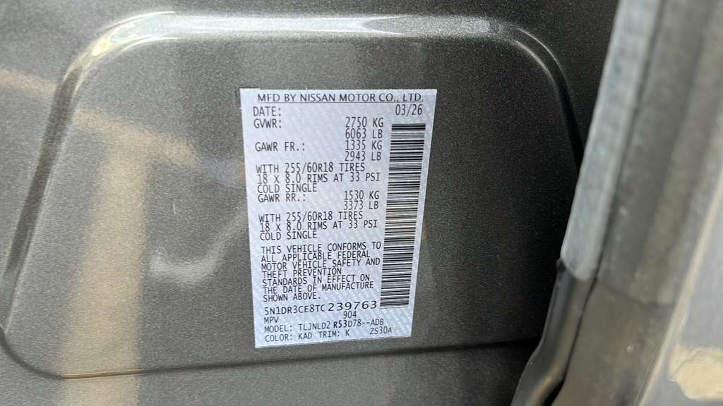 New 2026 Gun Metallic Nissan SL image 27