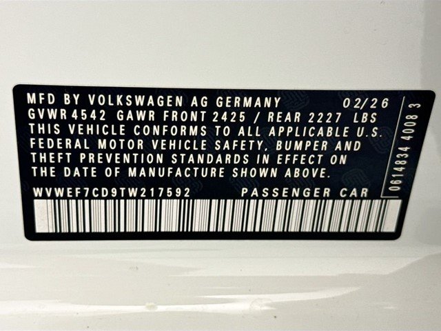 New 2026 Pure White Volkswagen 2.0T image 34