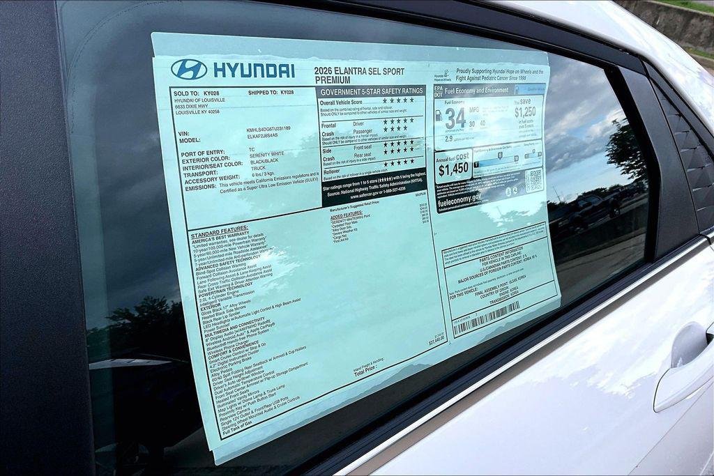 New 2026 Serenity White Hyundai SEL Sport image 15