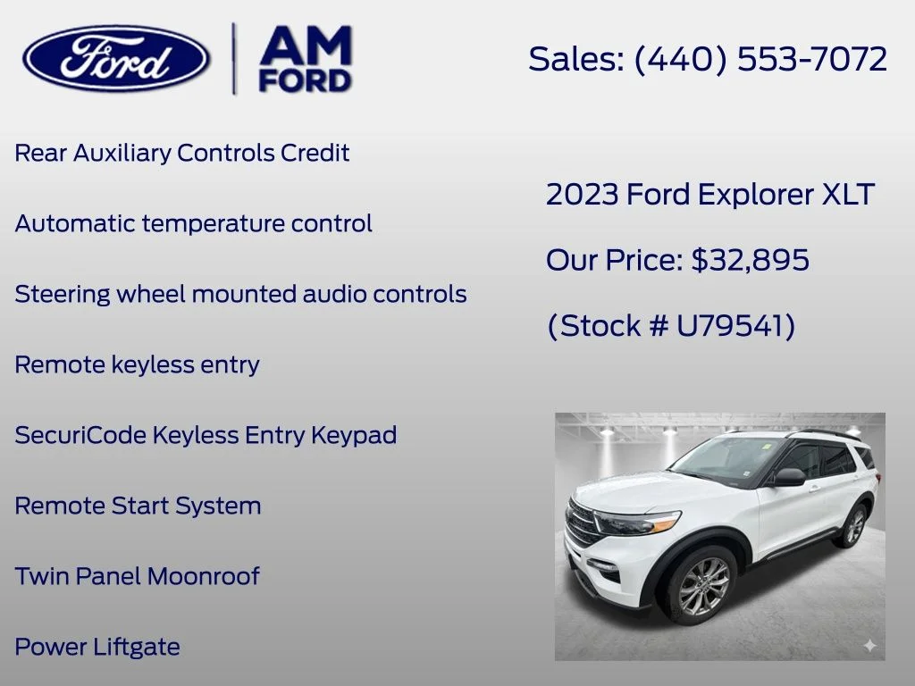 Certified Used 2023 White Metallic Ford XLT image 20