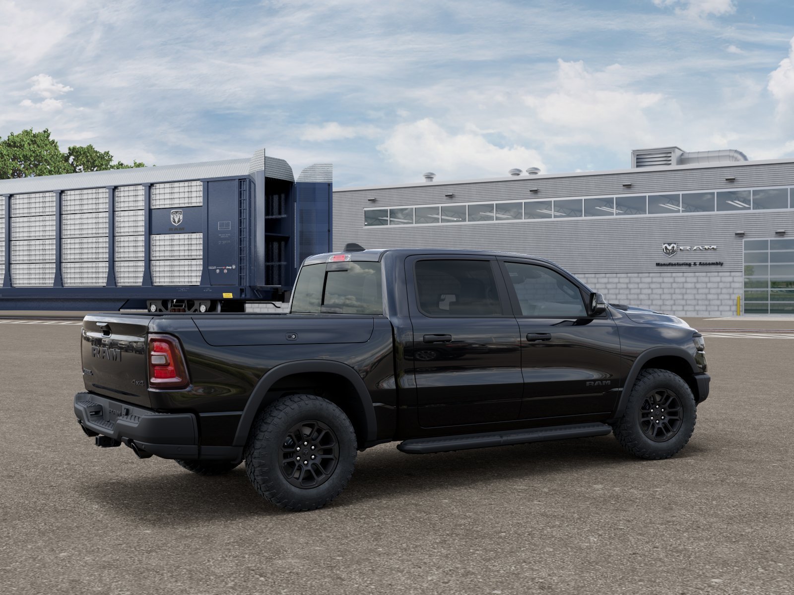 New 2027 Diamond Black Crystal Pearl-Coat Exterior Paint RAM 4WD CREW 5