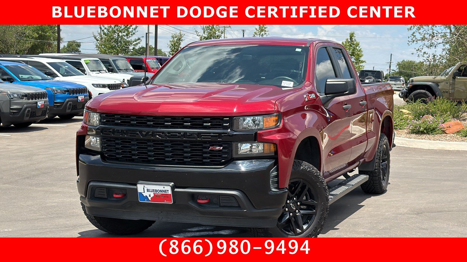 Certified Used 2019 Cajun Red Tintcoat Chevrolet Custom Trail Boss image 1