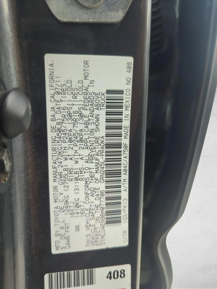 Used 2011 Magnetic Gray Meta Toyota  image 2