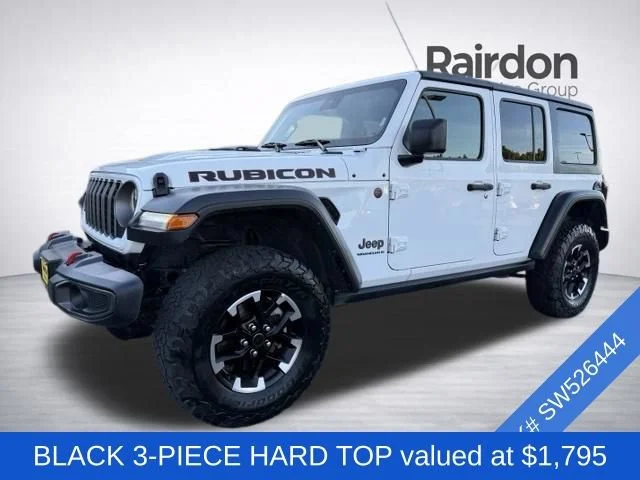 Used 2025 Bright White Clearcoat Jeep Rubicon image 3