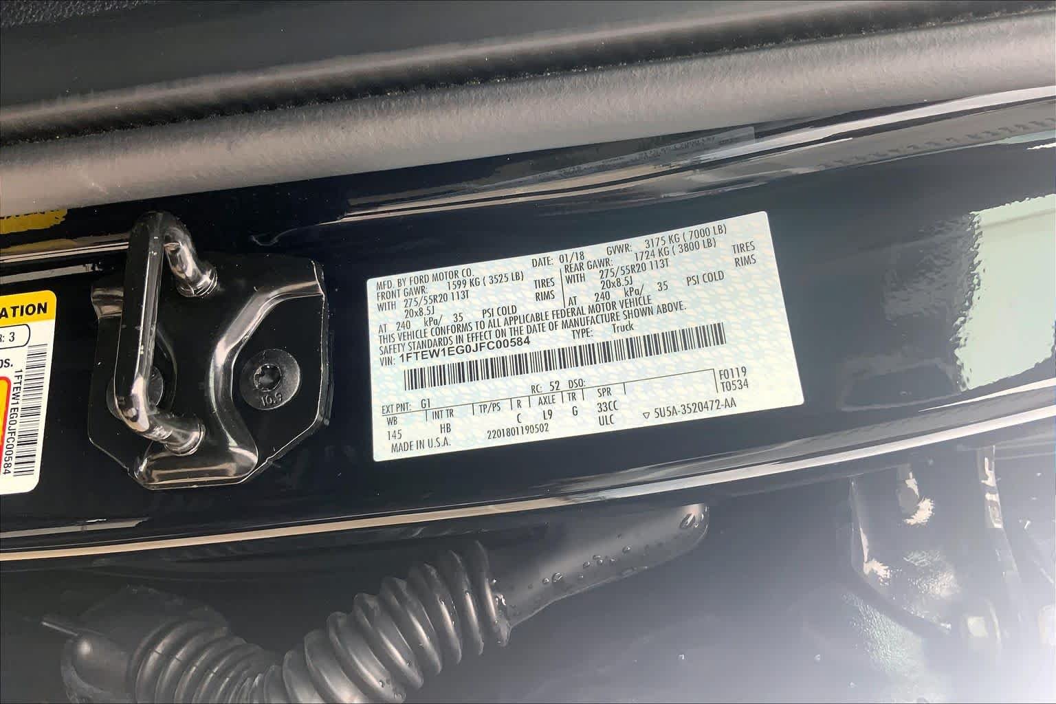 Used 2018 Shadow Black Ford LARIAT image 29
