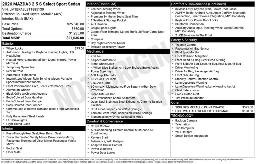 Certified Used 2026 Red Mazda 2.5 S Select Sport image 5