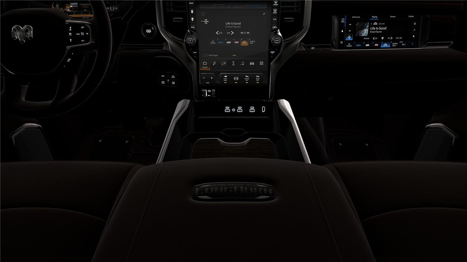 New 2026 Diamond Black Crystal Pearl-Coat Exterior Paint RAM Longhorn image 5