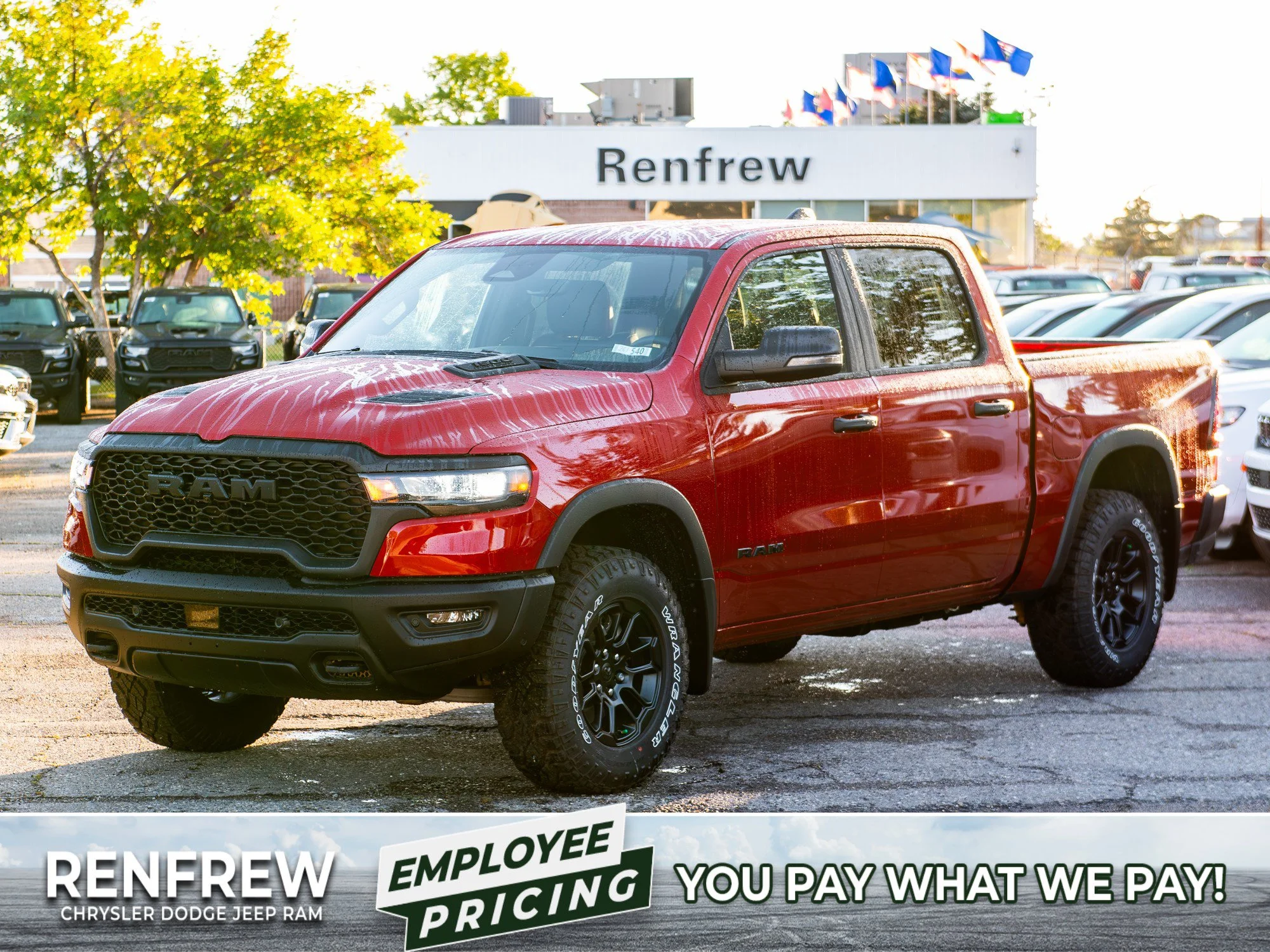 New 2026 Red RAM Rebel* Crew Cab 4x4, 33 Inch A/T Tires, Heated Seats/Wheel, Nav, Alpine Audio image 1