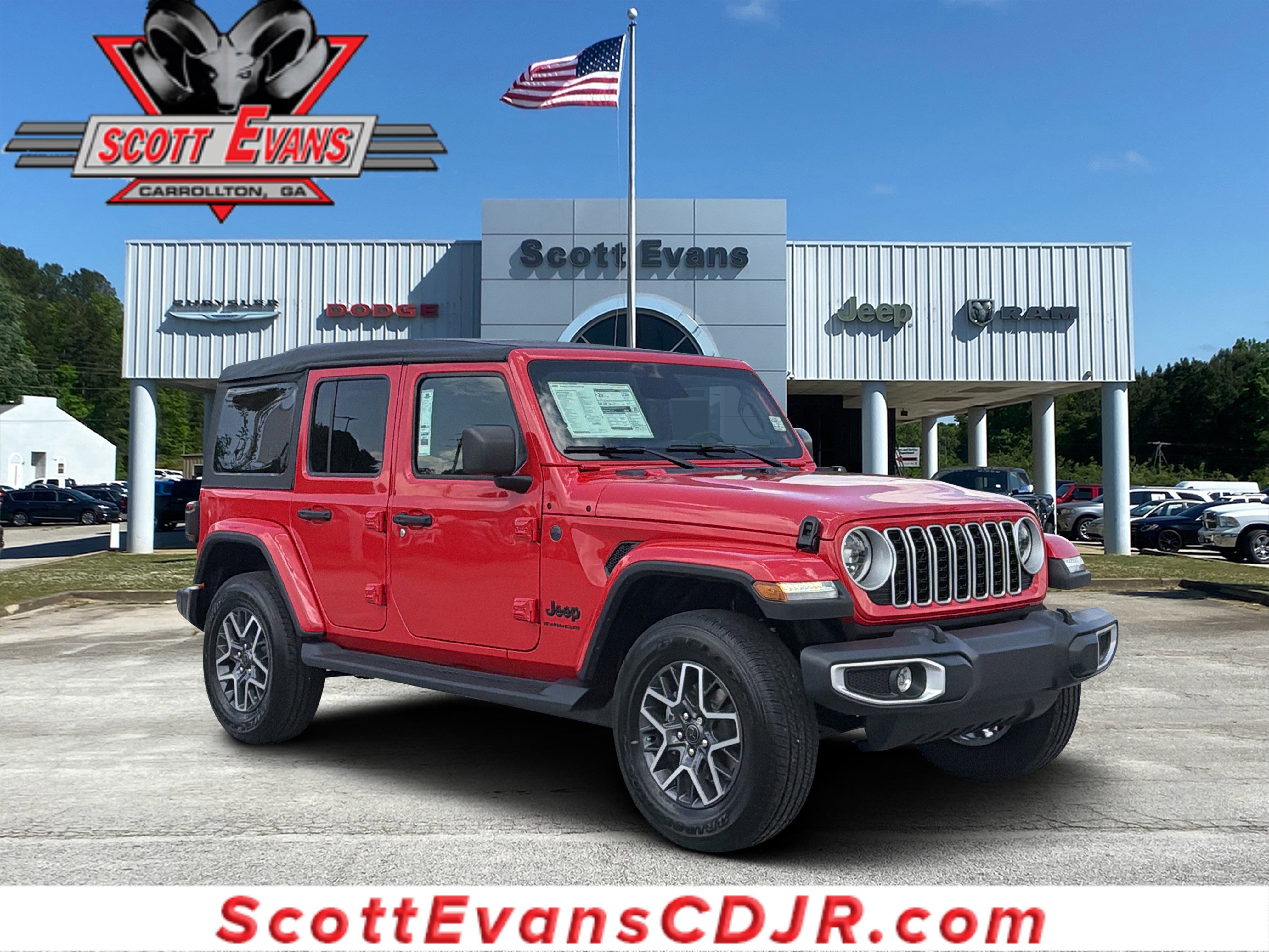 New 2026 Firecracker Red Clear-Coat Exterior Paint Jeep Sahara image 1