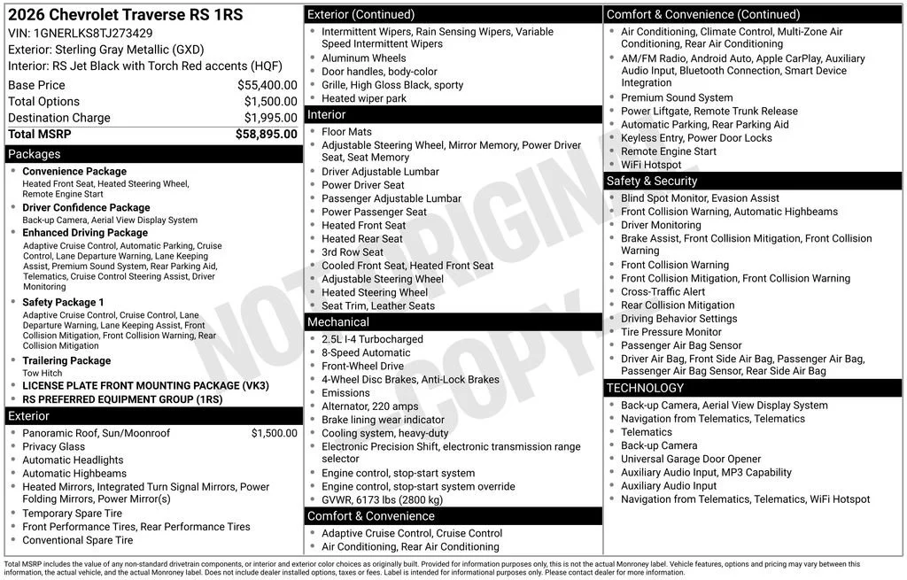 2026 Chevrolet Traverse RS - Photo 64