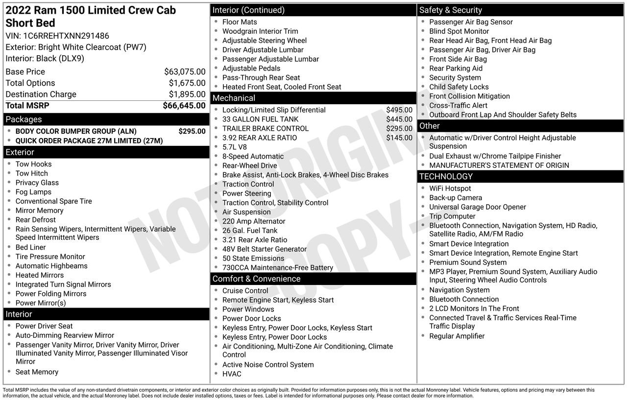 Used 2022 White Ram Limited image 35
