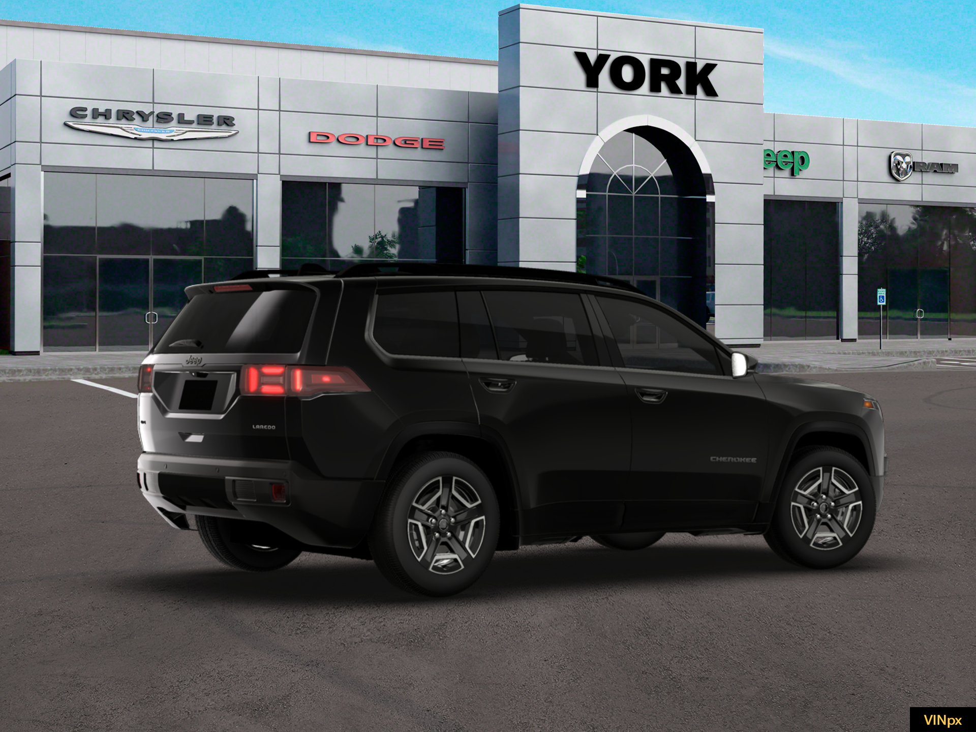 New 2026 Diamond Black Crystal Pearlcoat Jeep Laredo image 8