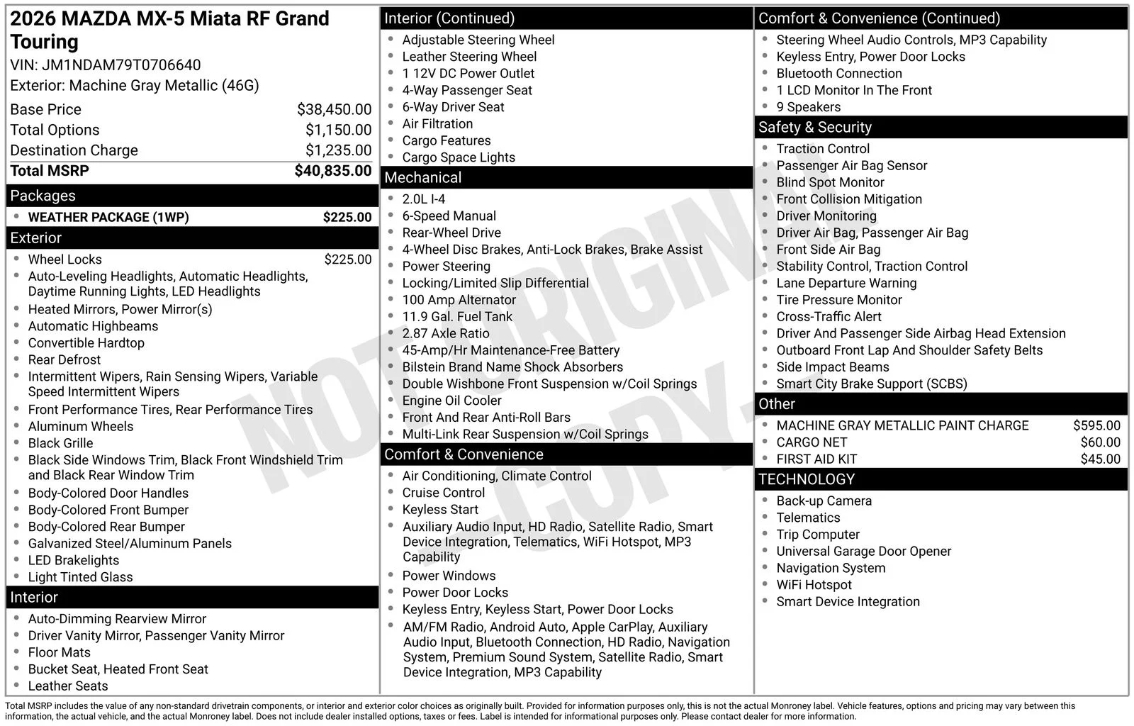 New 2026 Machine Gray Metallic Mazda Grand Touring image 4