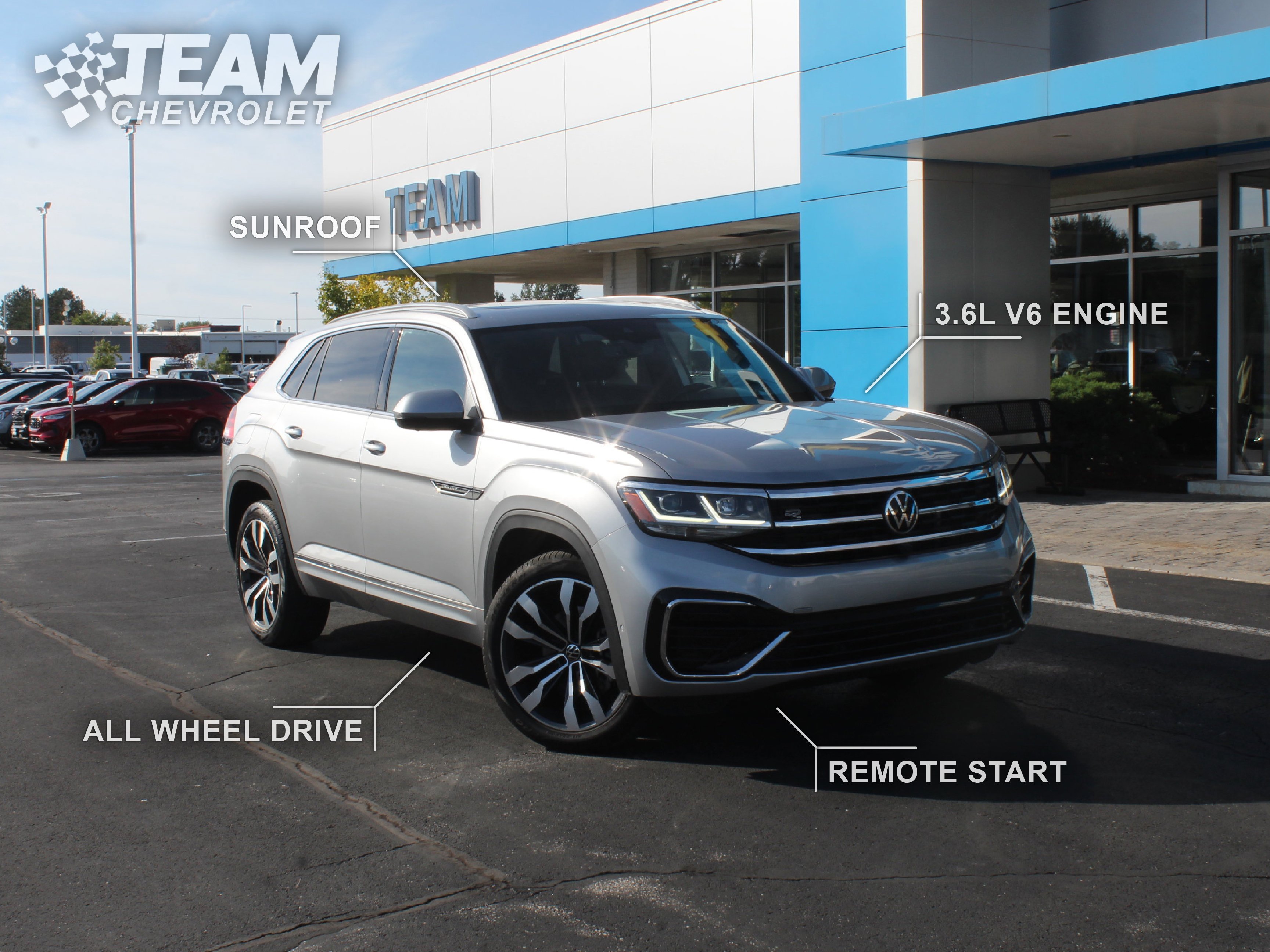 Used 2021 Volkswagen Atlas Cross Sport SEL Premium R-Line with VIN 1V2FE2CA8MC214751 for sale in Valparaiso, IN