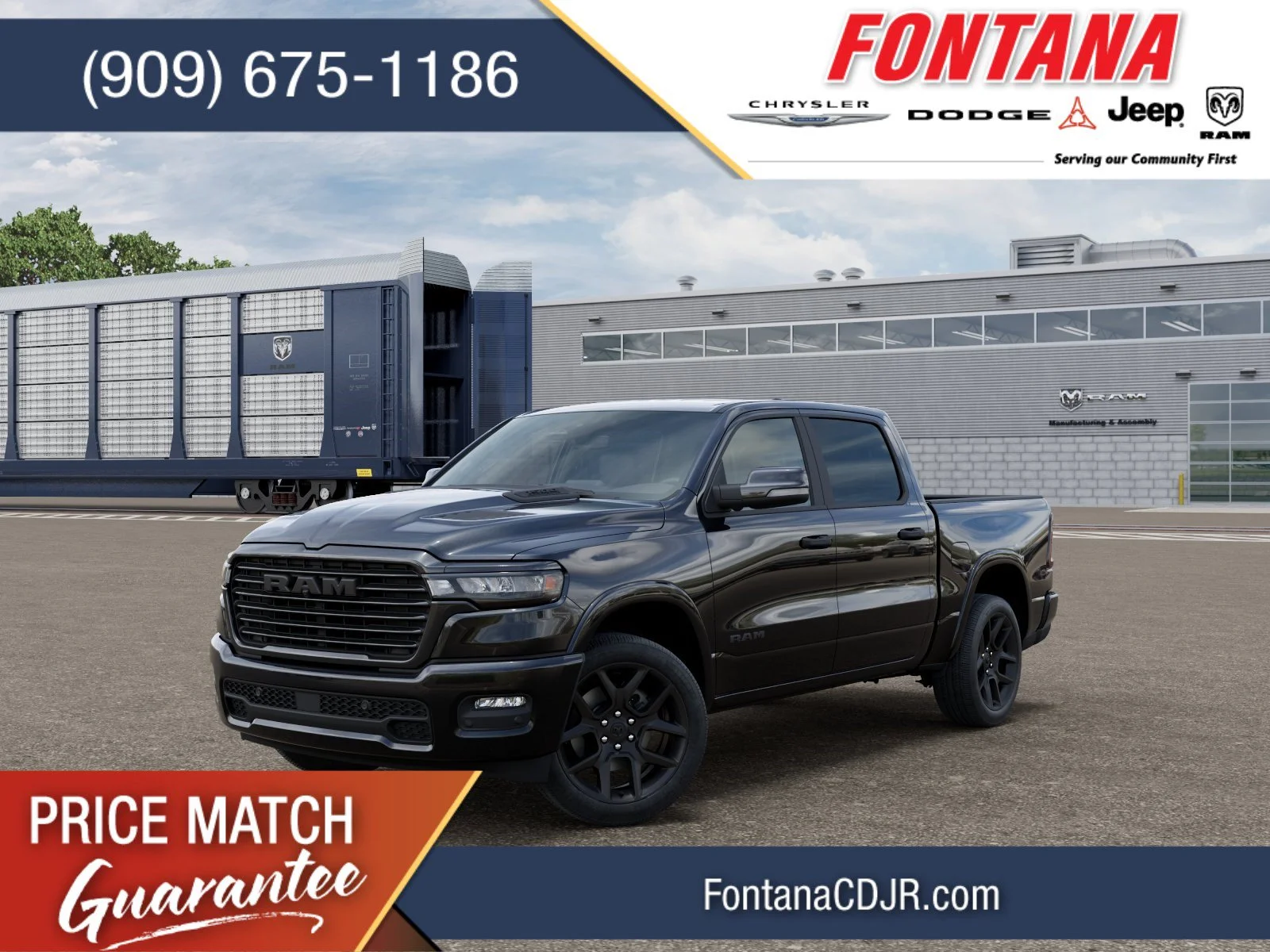 New 2026 Diamond Black Crystal Pearl-Coat Exterior Paint RAM Laramie image 1
