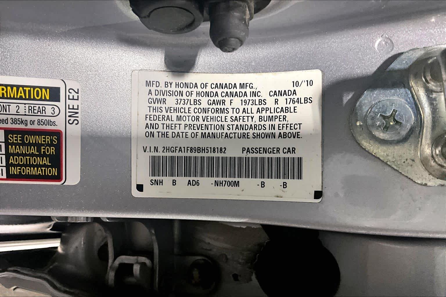 Used 2011 Alabaster Silver Metallic Honda EX image 36