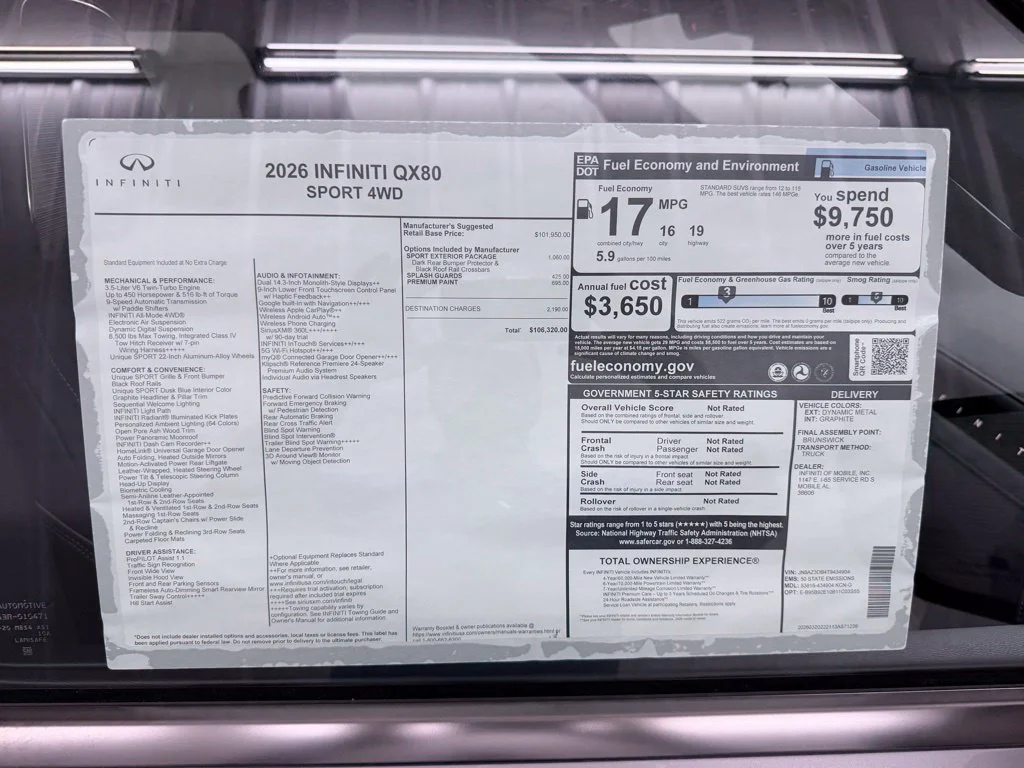 Certified Used 2026 Silver INFINITI SPORT image 50