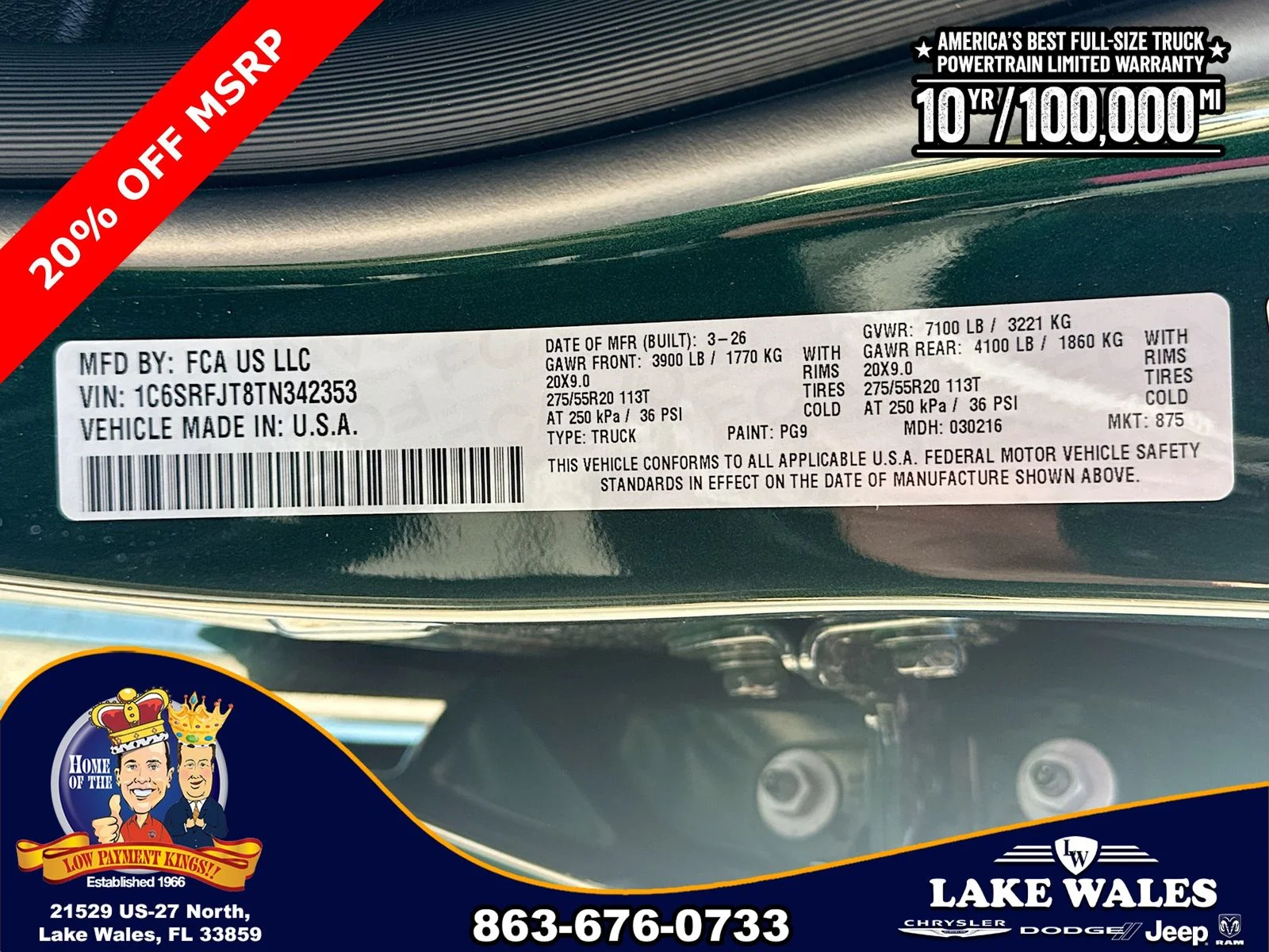 New 2026 Serrano-Green Metallic Exterior Paint RAM LARAMIE image 32