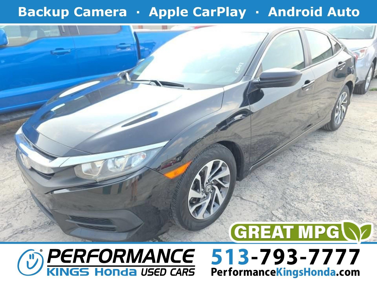 Used 2018 Crystal Black Pearl Honda EX image 1