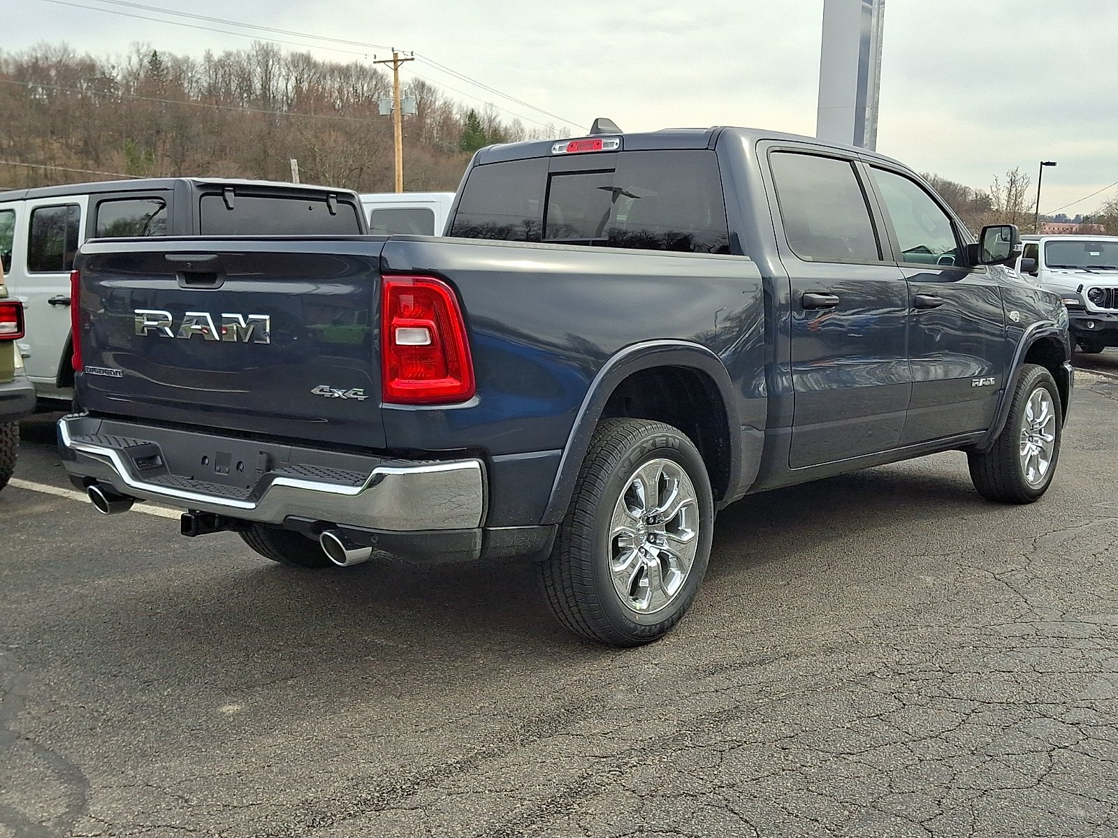 New 2026 Forged Blue Metallic Exterior Paint RAM Big Horn Crew Cab 4x4 5