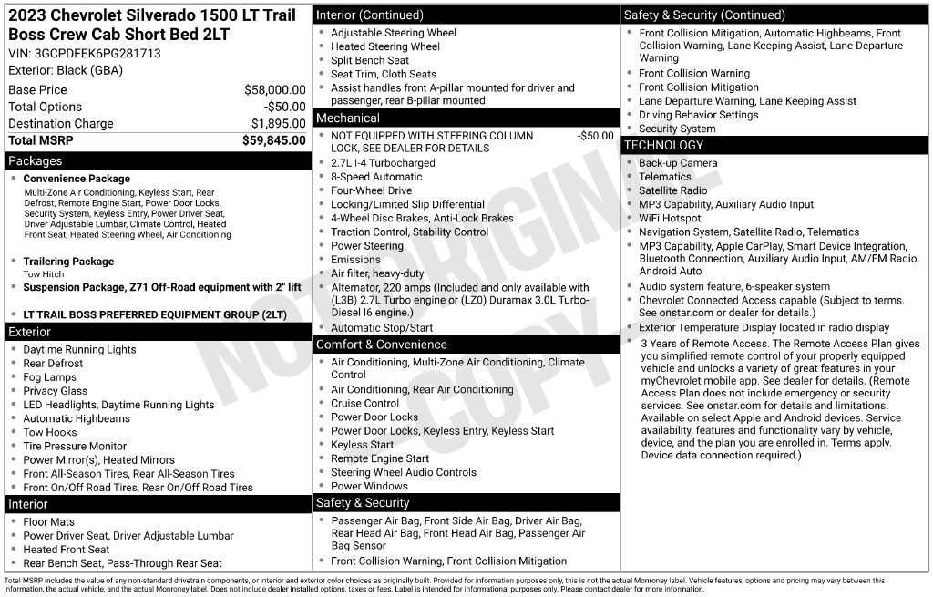 Used 2023 Black Chevrolet LT Trail Boss image 28